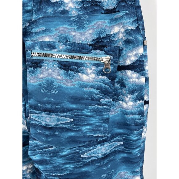 DESCENTE Junior Girls Blue Feathered Pattern Ski Board Pants US 12 - Picture 8 of 9